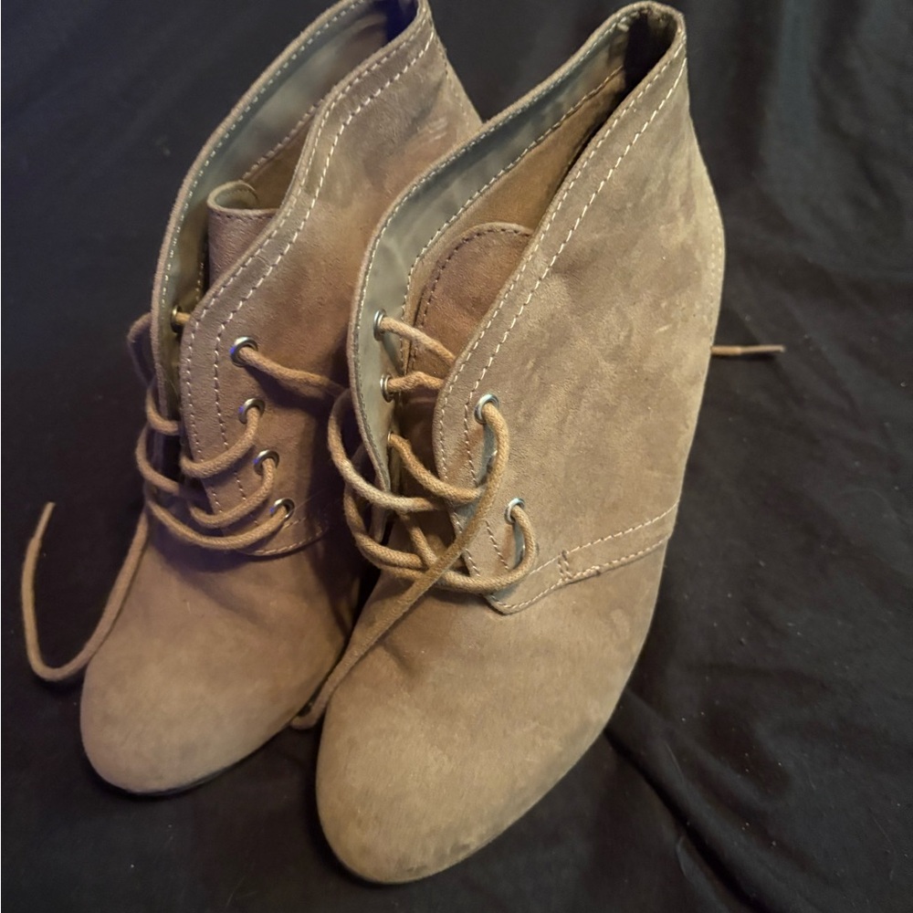 JCPenney Suede Lace-Up Ankle Boots